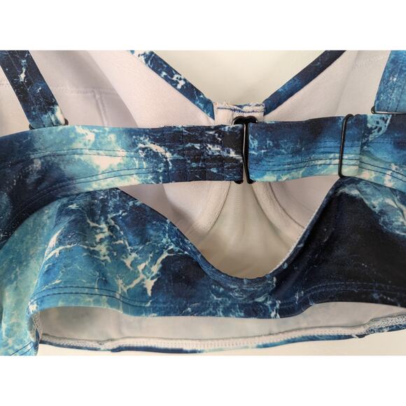 Torrid Underwire Long Line Top and High Waist Ruched Bottom Bikini Set in Ocean - Picture 5 of 12